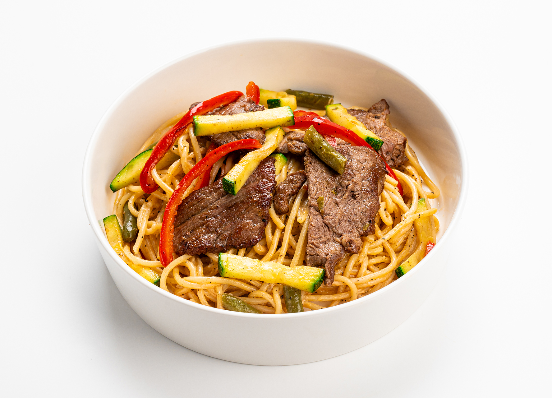 Вок сливочный с говядиной