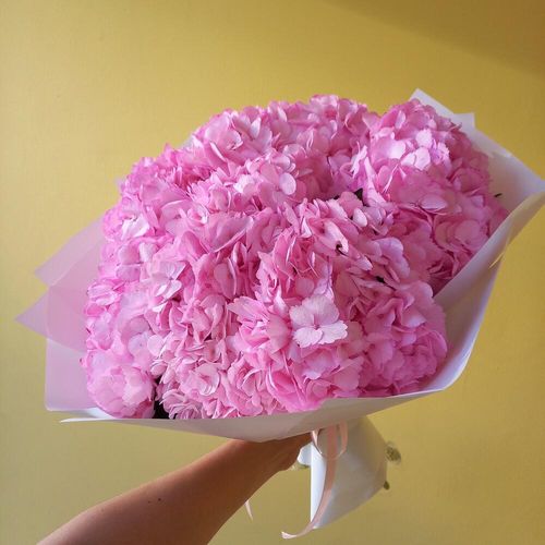 Огромный букет летних гортензий