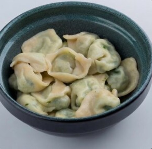 Вареники со шпинатом и креветками