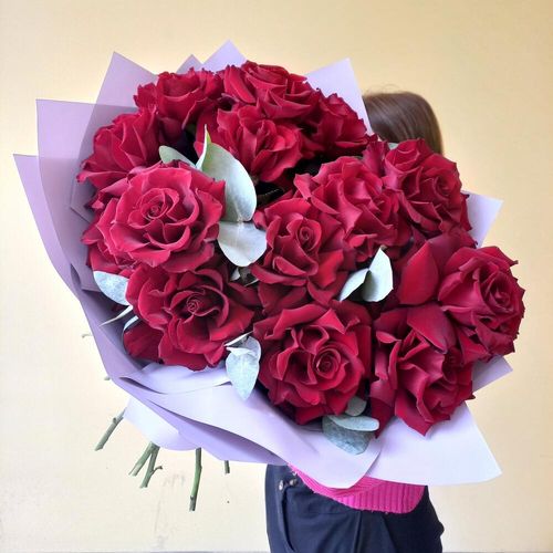 Большой букет французских роз