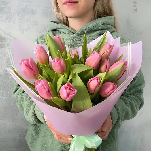 13 Розовых Тюльпанов