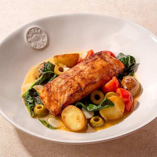 Лосось в белом вине