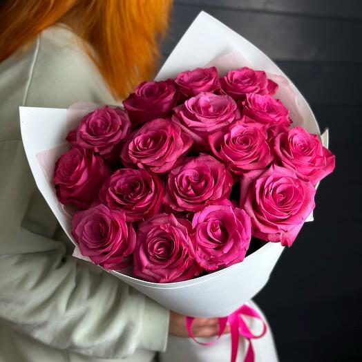 15 розовых роз эквадор