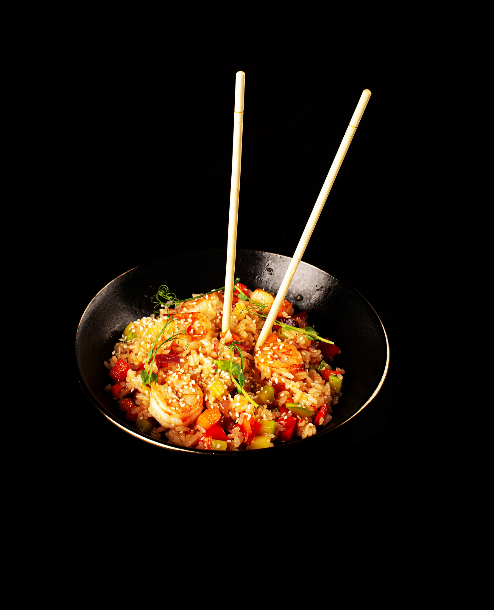 WOK с рисом с креветками