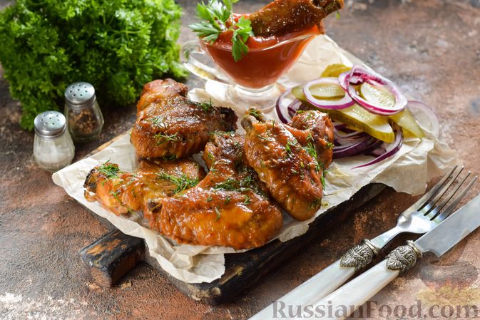 Куриные крылышки на углях