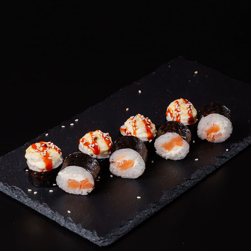 Мини с лососем запеченный