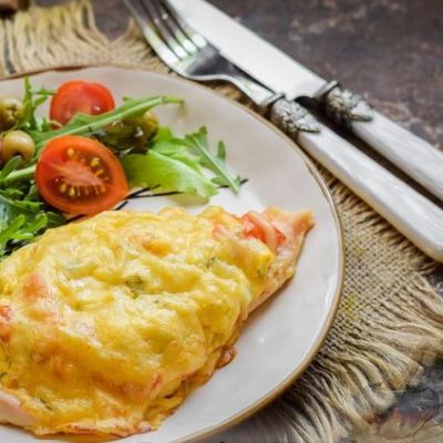 Кура запеченная с сыром