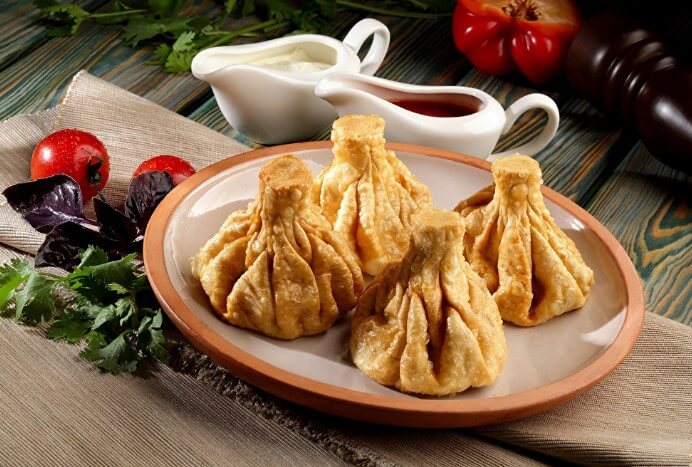 Хинкали жареные (говядина, свинина)