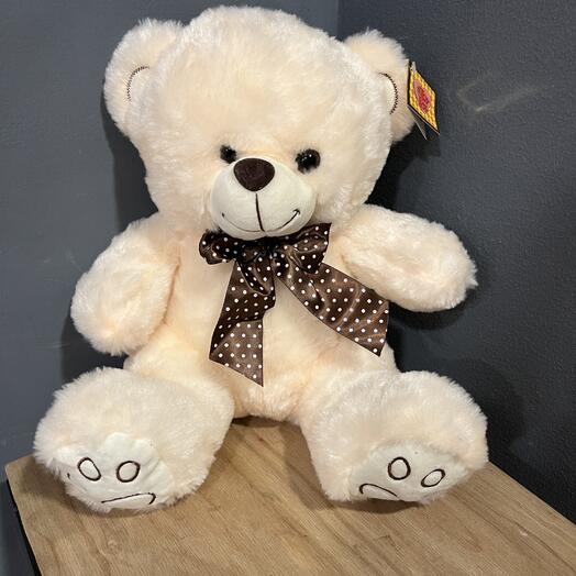 Мишка с бантиком 30 см