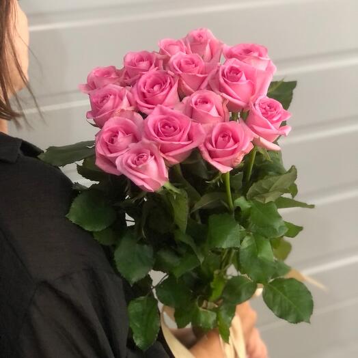 Букет Розовых роз 15 шт 