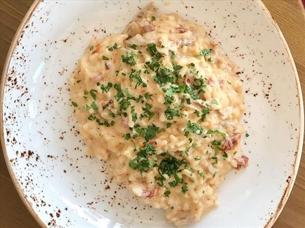 Ризотто со свининой и вешенками