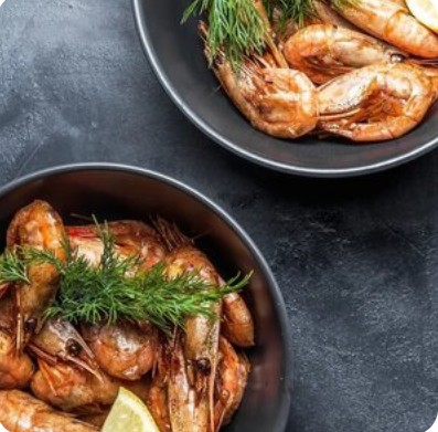 Северные креветки в чесночном соусе