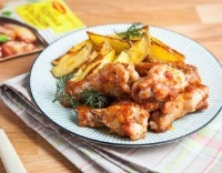 Куриные крылья с картофелем фри