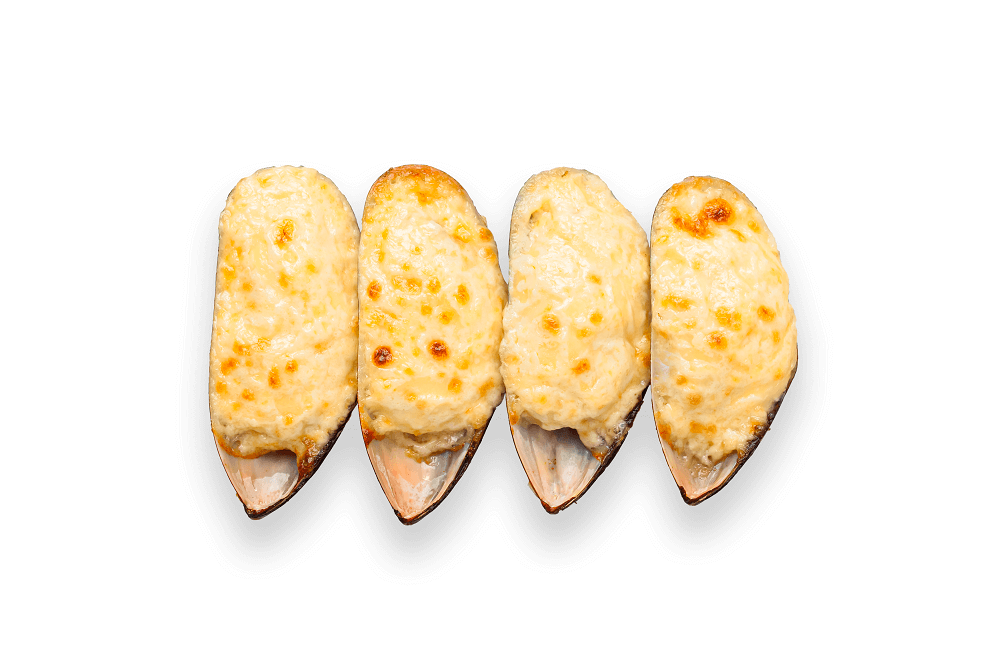 Мидии в чесночно-сырном соусе