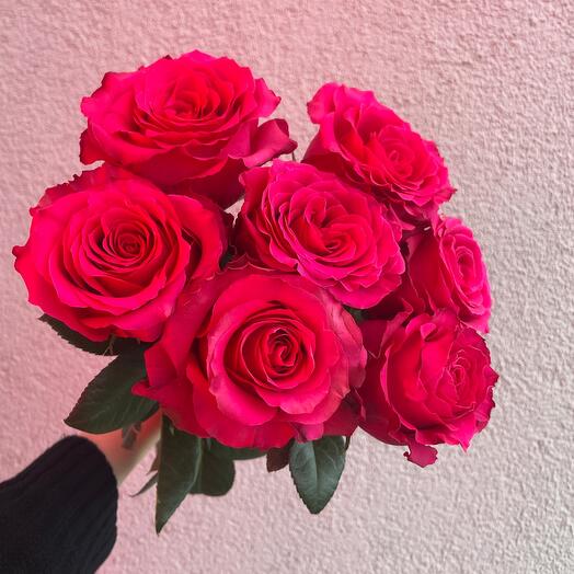 Букет из роз под ленту 7 шт