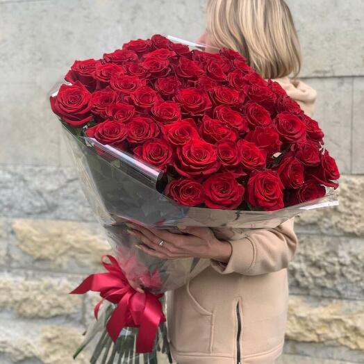 Премиум роза высокая,красная