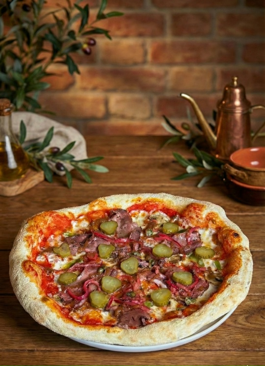 Пицца говядиной копченой в смокере 33см