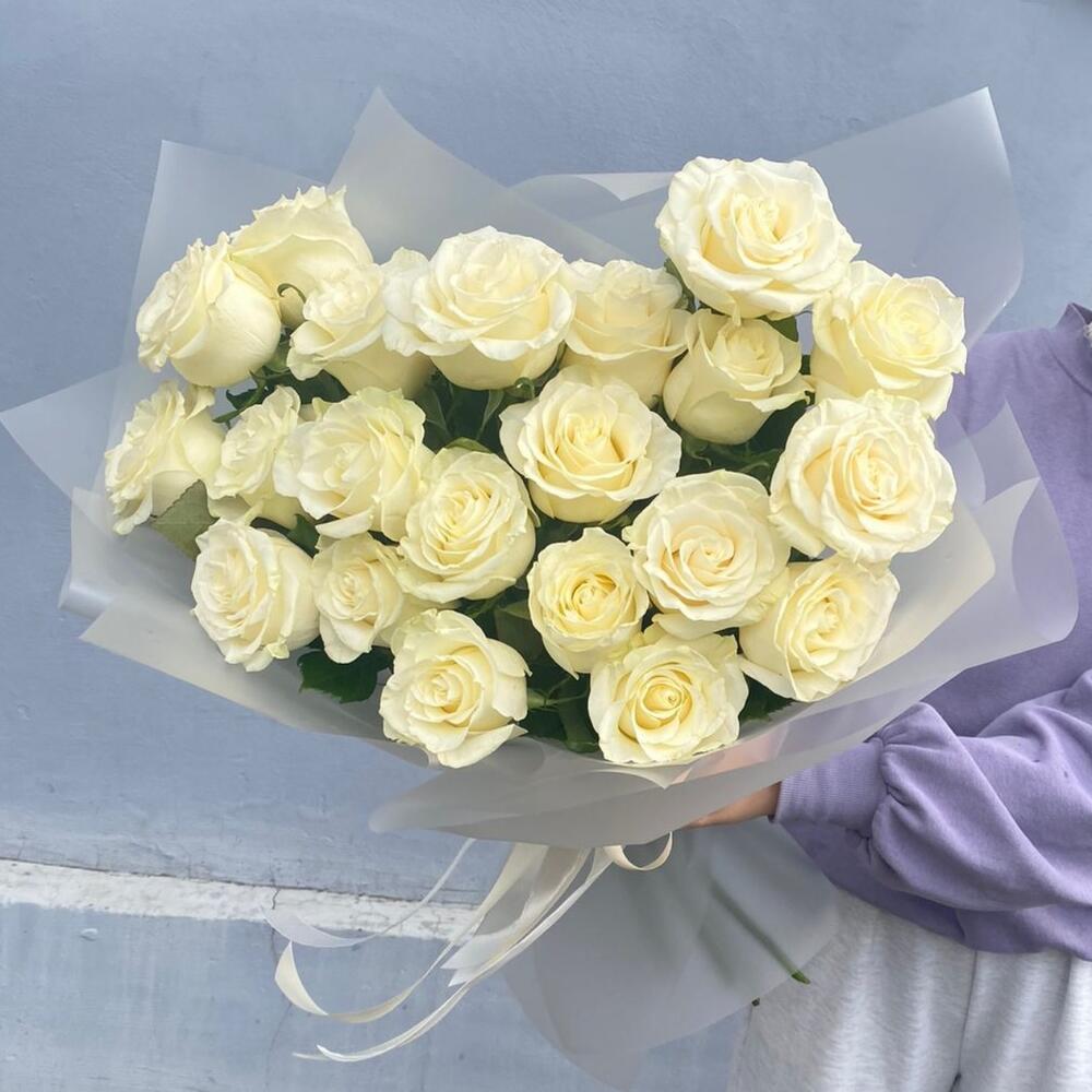 21 белая роза премиум