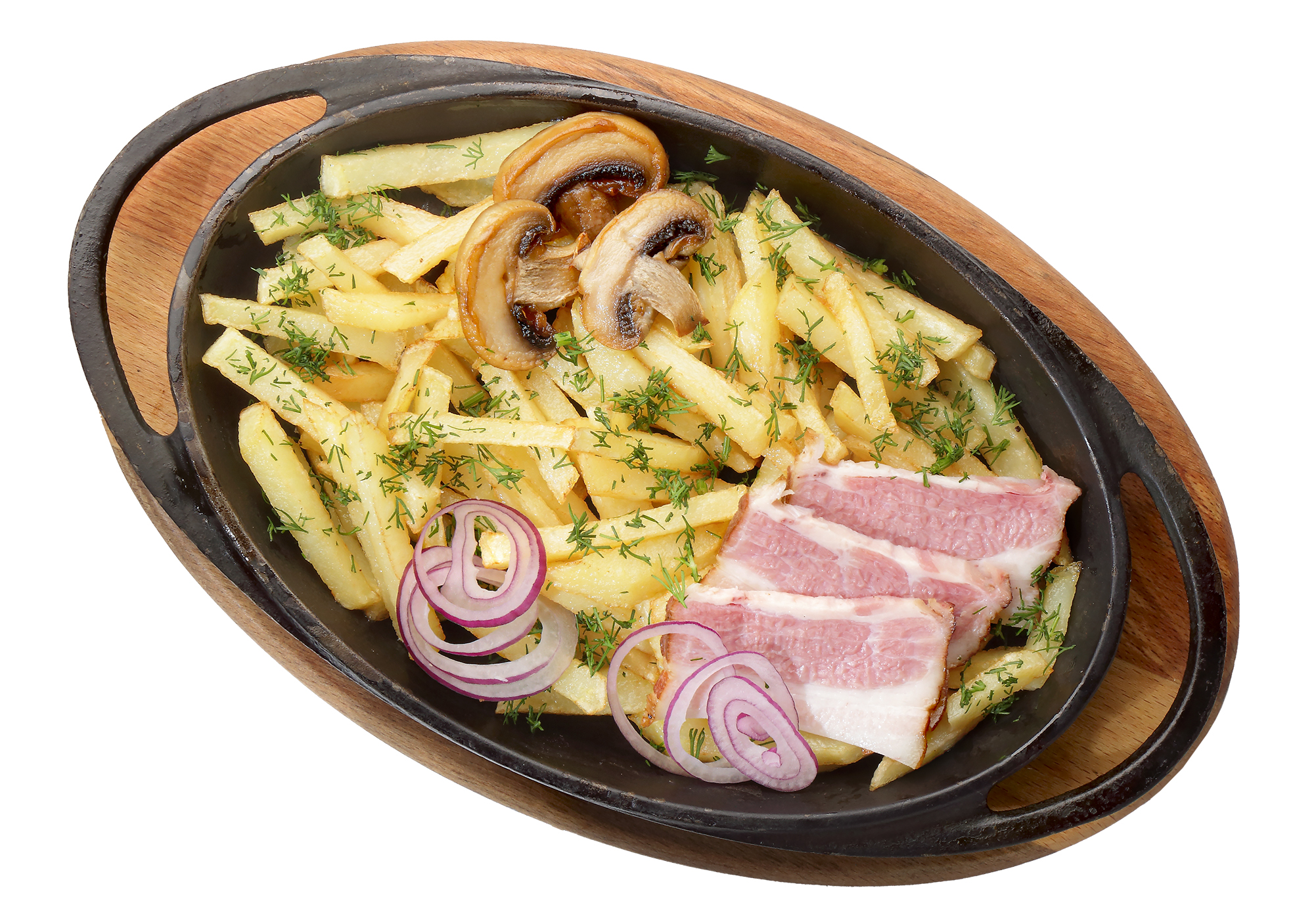 Картофель жареный с шампиньонами