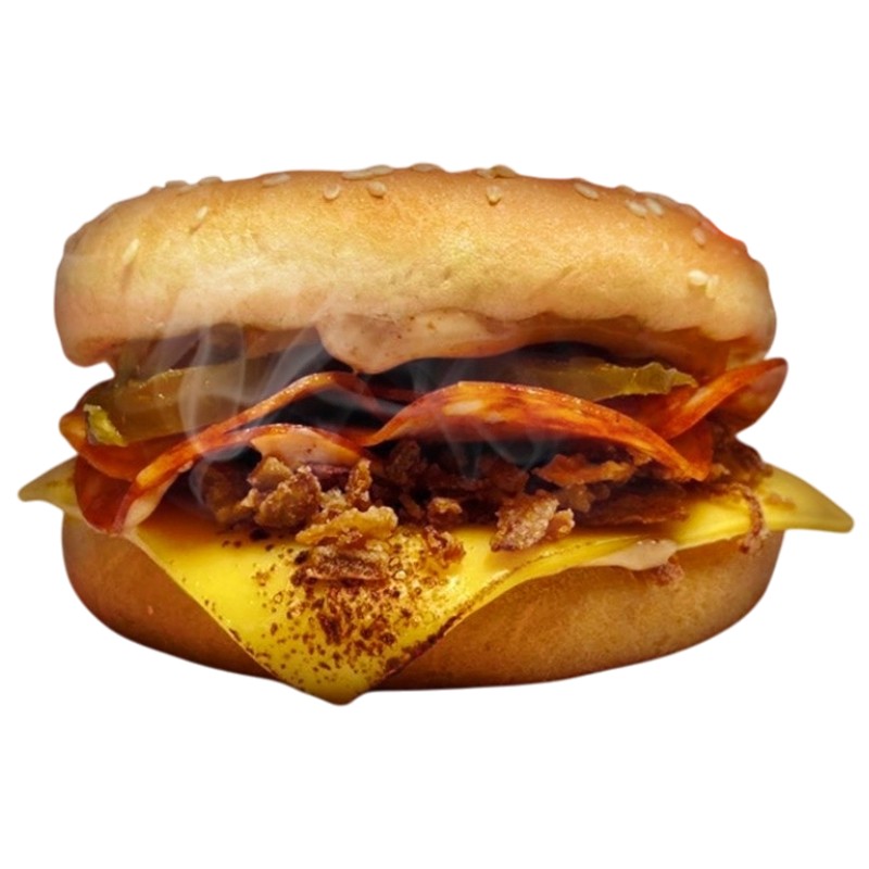 Бургер с пепперони