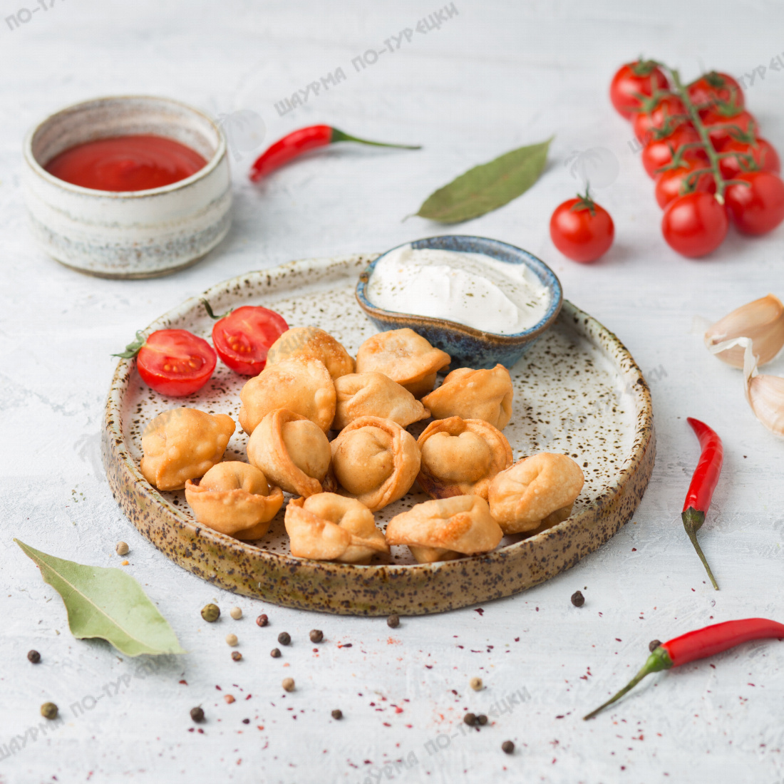 Пельмени жареные