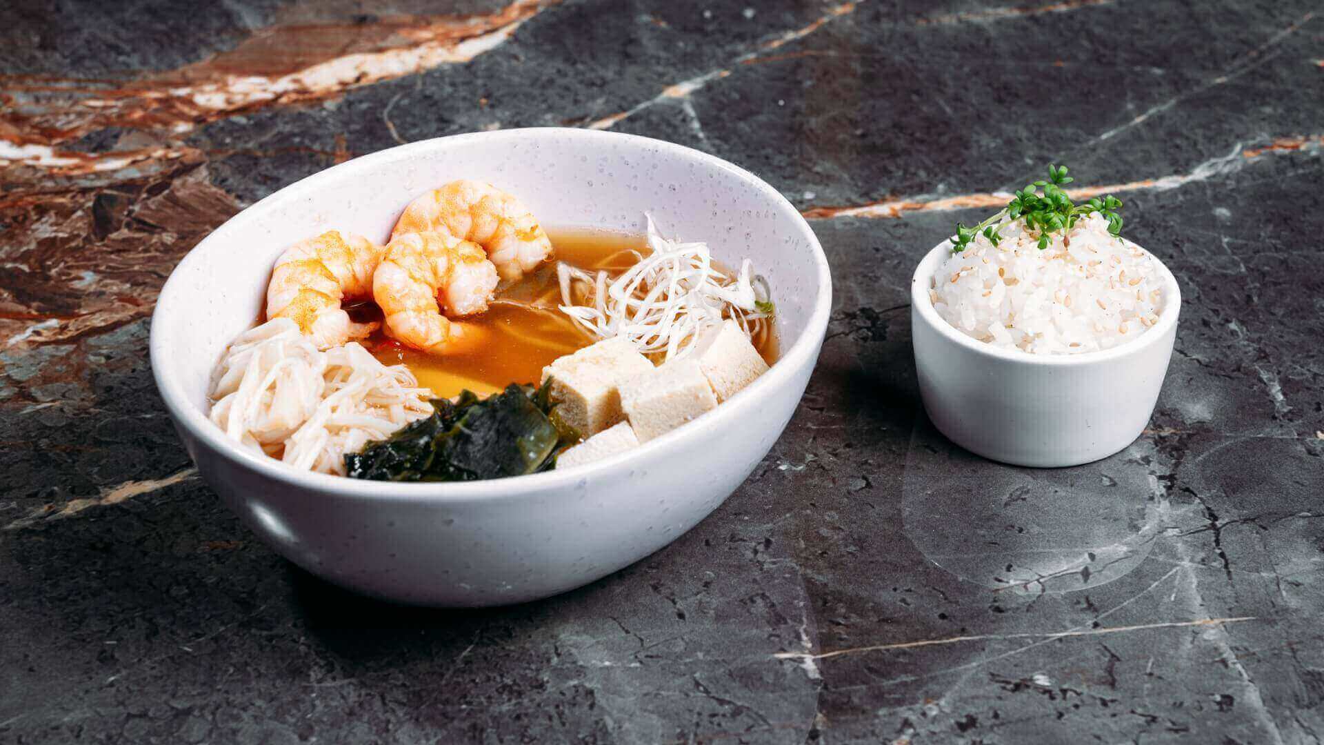 Мисо суп с креветками