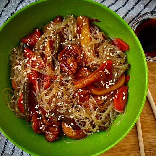 Фунчоза с креветками