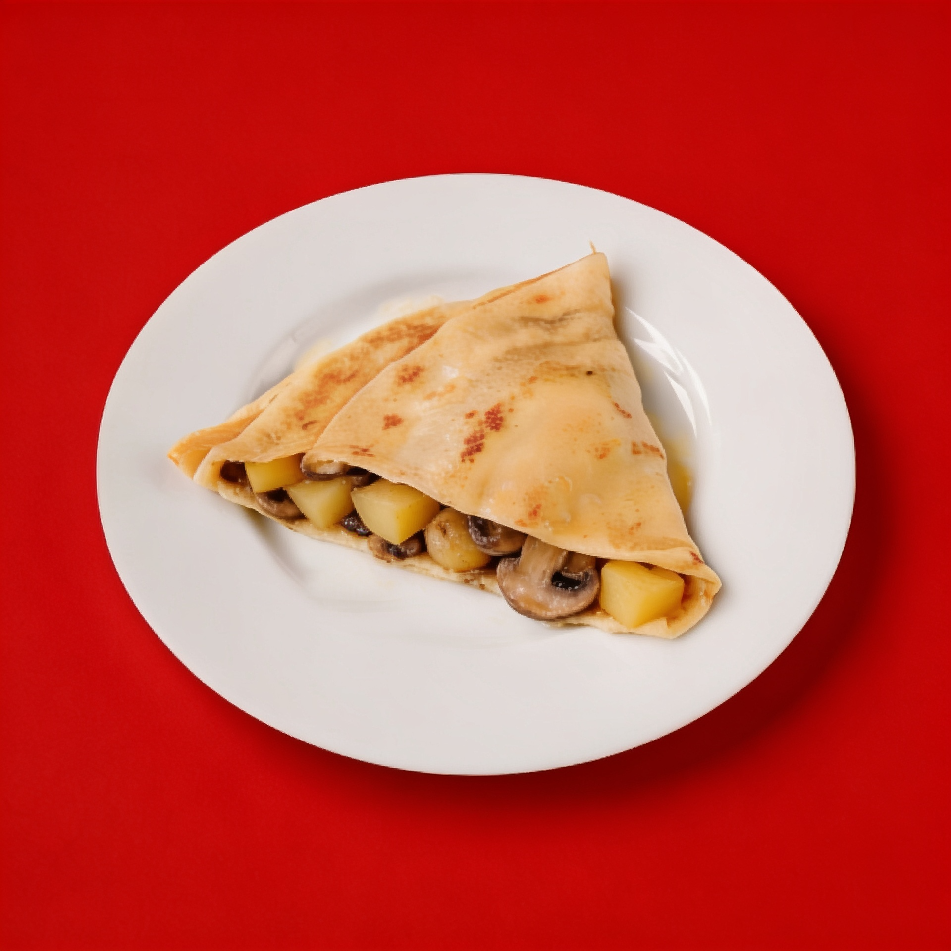 Блин с картофелем и грибами