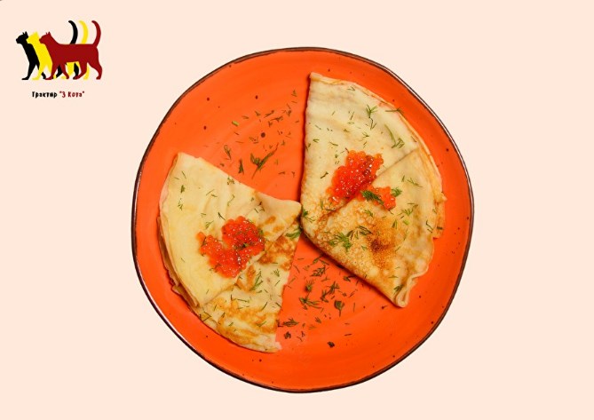 Блинчики с красной икрой