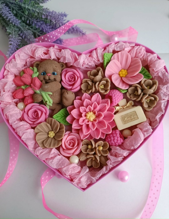 Бокс "Сердце с мишкой"