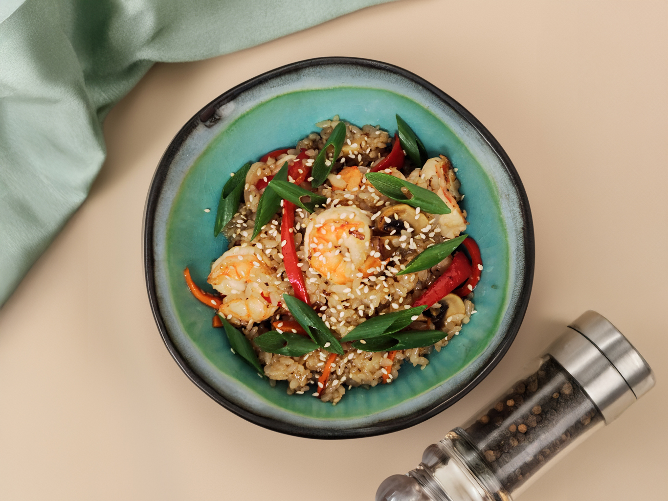 Тяхан с креветками