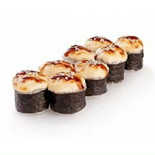 Запечён Ролл лососем угрем и гребешком