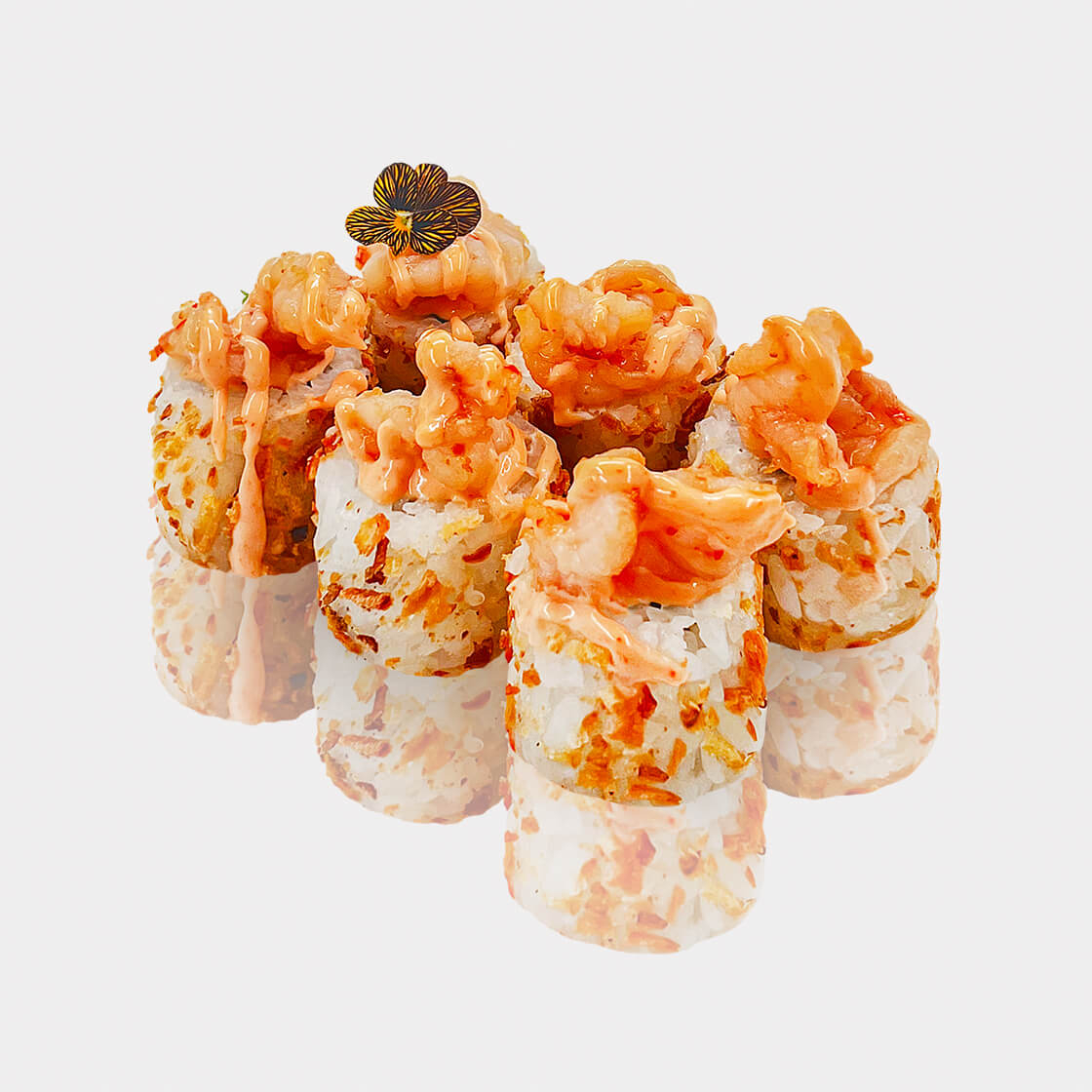 Ролл с глазированной креветкой