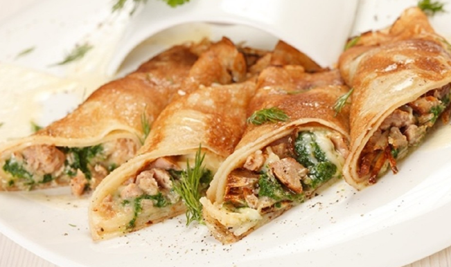 Блины maxi курочкой и дом.сыром