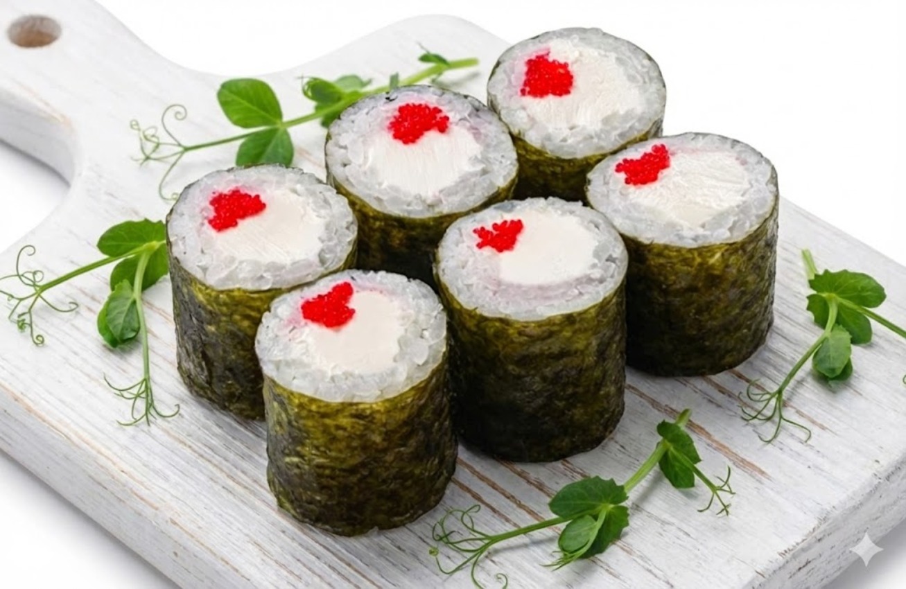 МИНИ РОЛЛ С СЫРОМ И МАСАГО