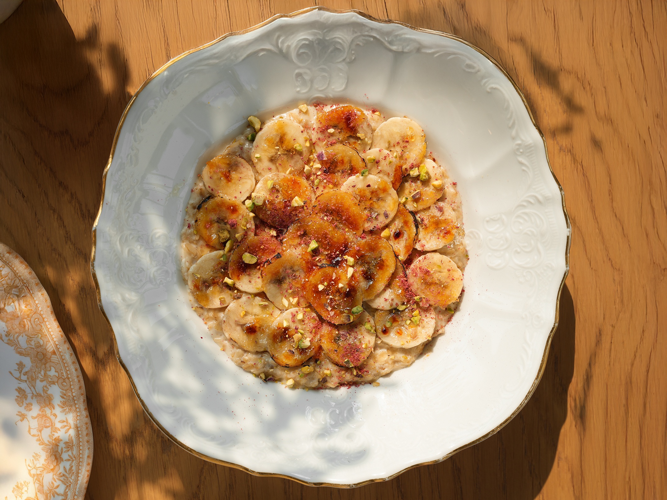 Овсяная каша с бананом крем-брюле