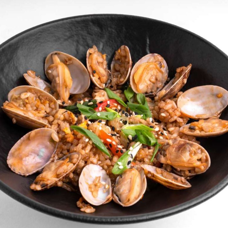 Жаренный рис с креветками