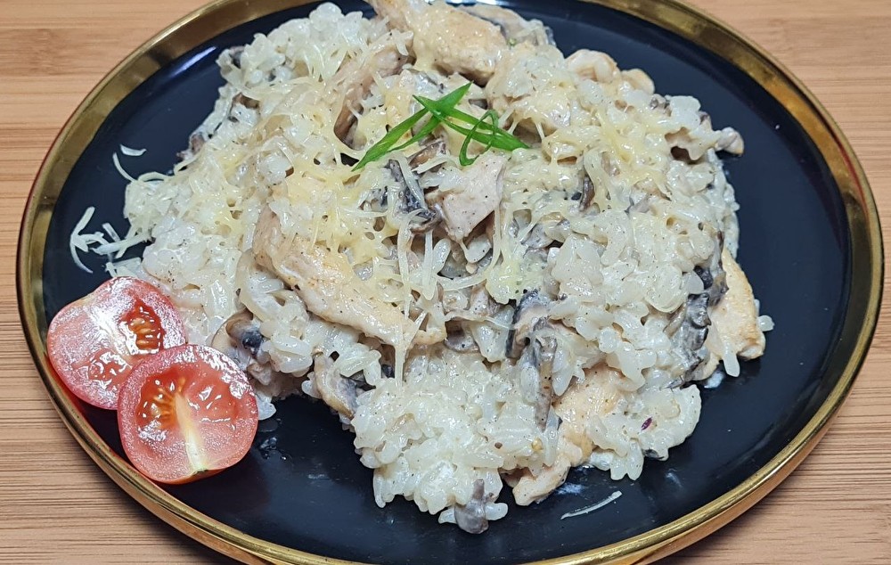 Ризотто с грибами и курицей