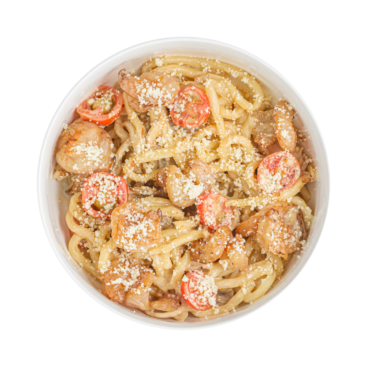 Сливочный удон с креветками