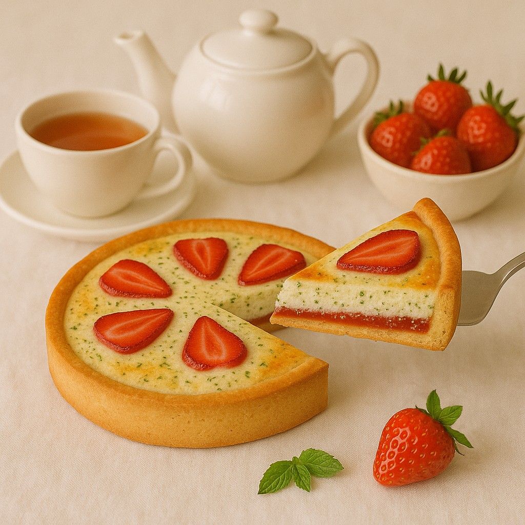 С клубникой, мятой и творожным сыром, средний