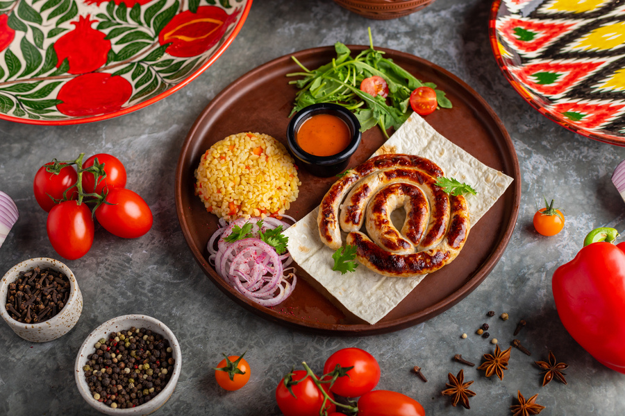 Купаты говяжьи с картошкой беби