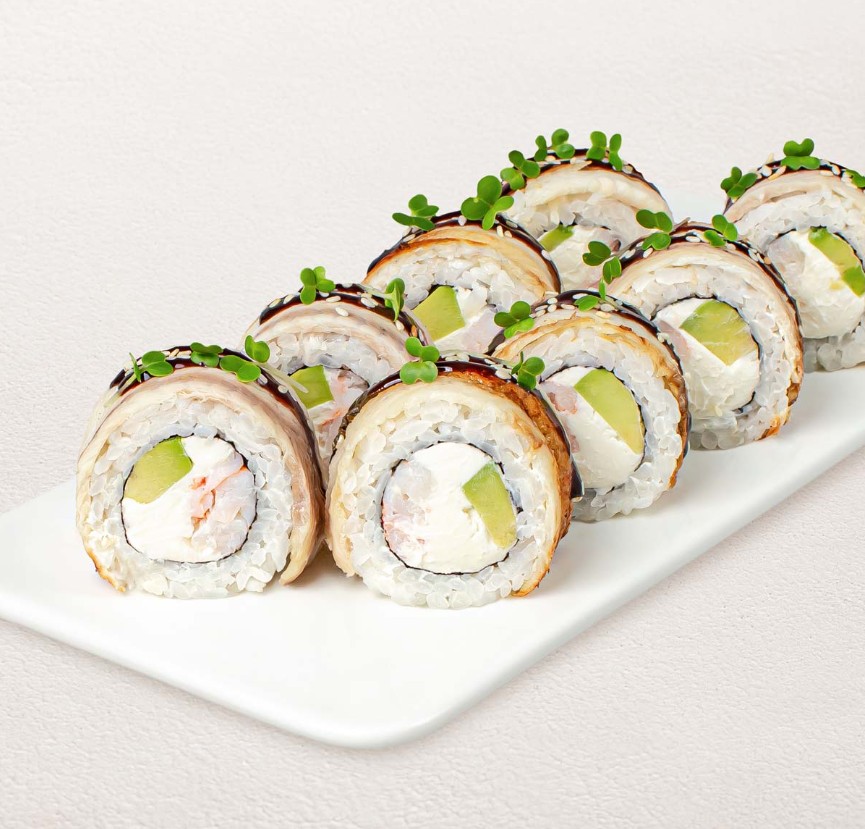 Филадельфия в угре с тигровой креветкой