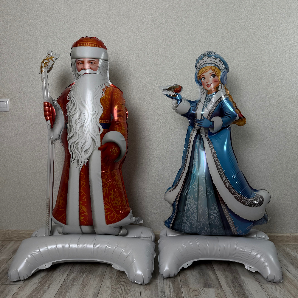 Дед Мороз и Снегурочка (шарики на Новый Год)