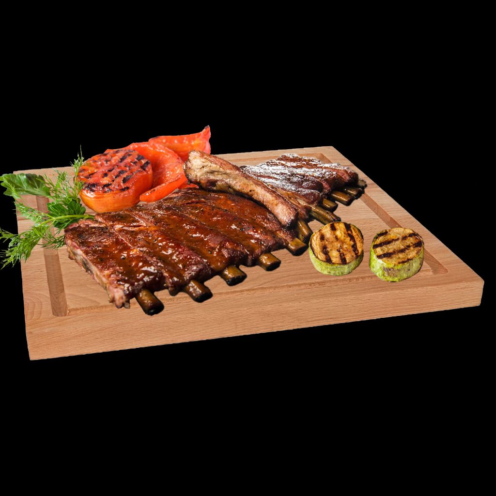 Свиные ребрышки с овощами гриль