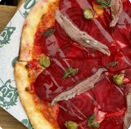 Карпаччо из свёклы, анчоусы и каперсы 28см