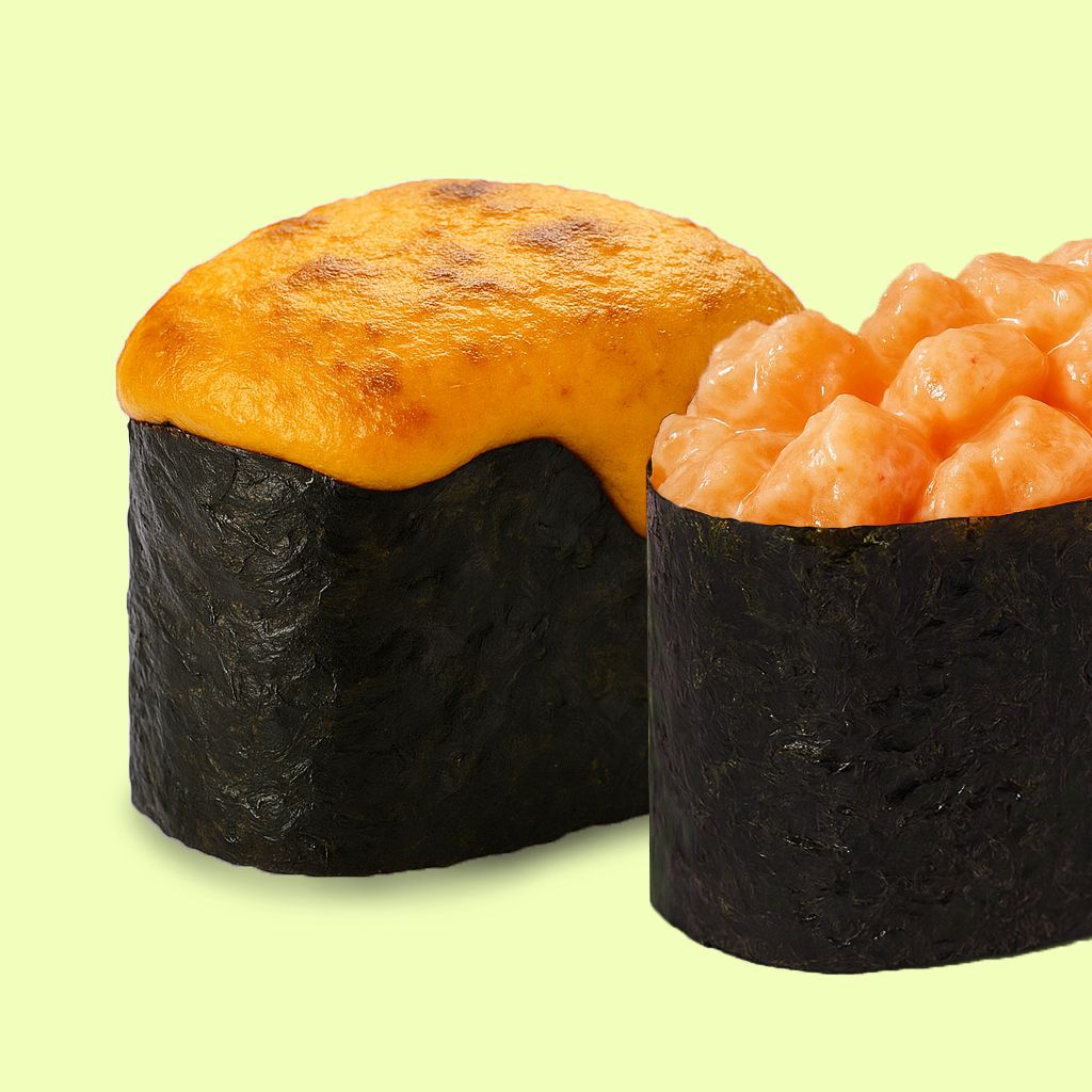 Гункан Запеченный Лосось спайси