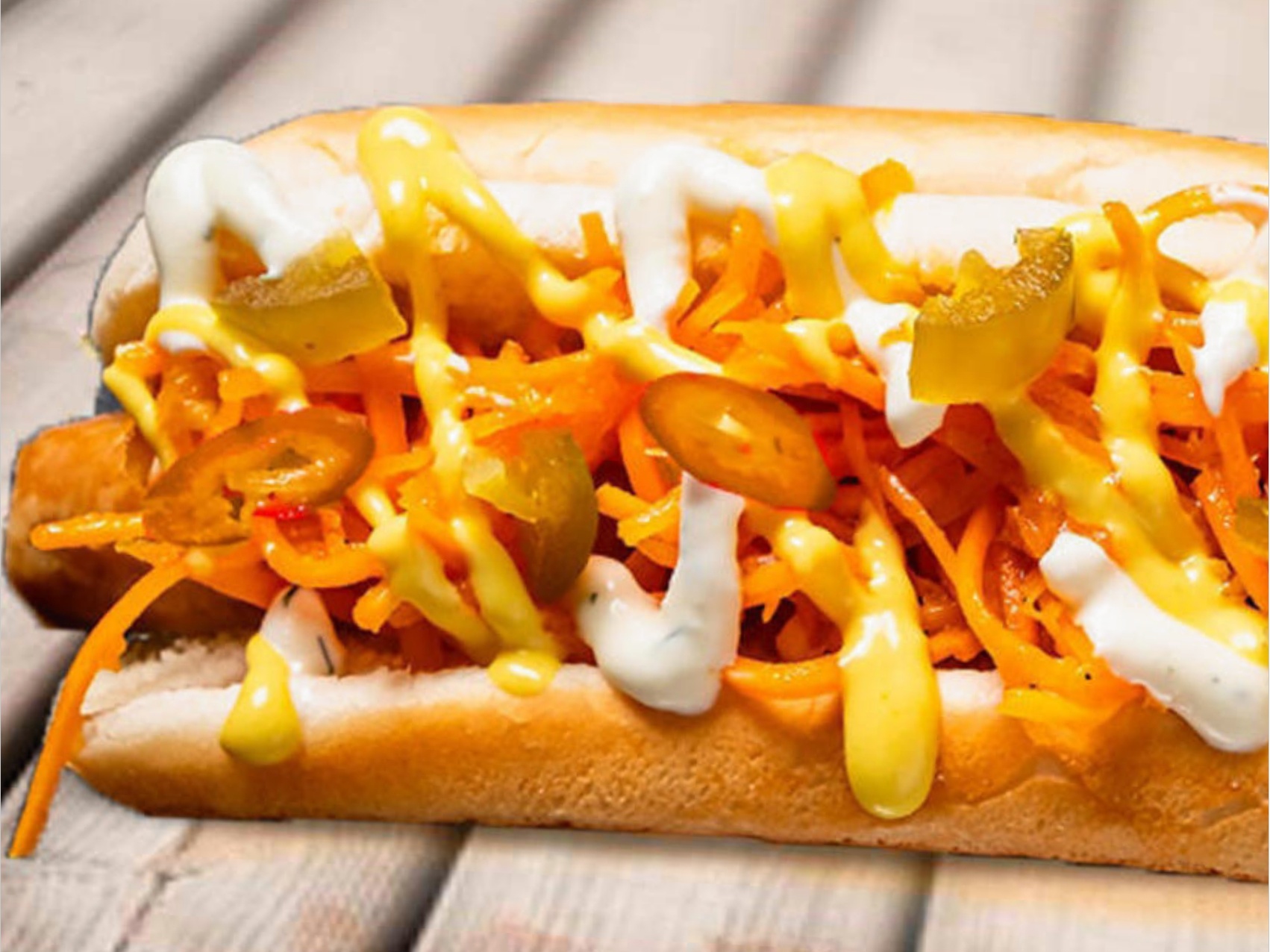 Хот-дог с корейской морковью халяль