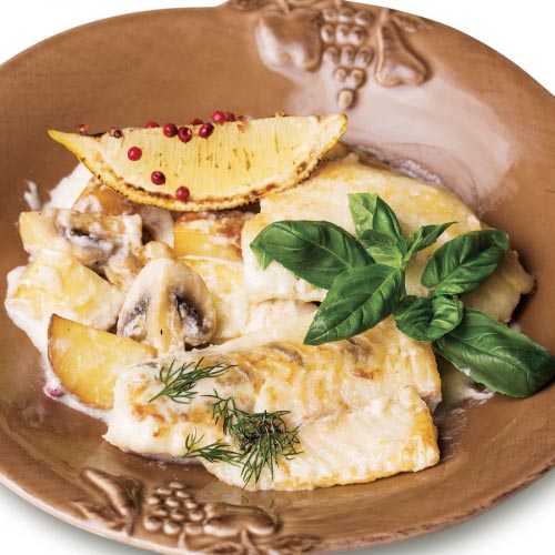 Филе судака в грибном соусе