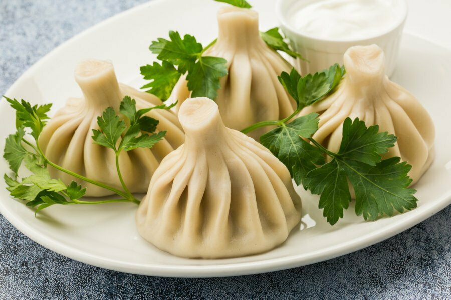 Хинкали отварные с говядиной