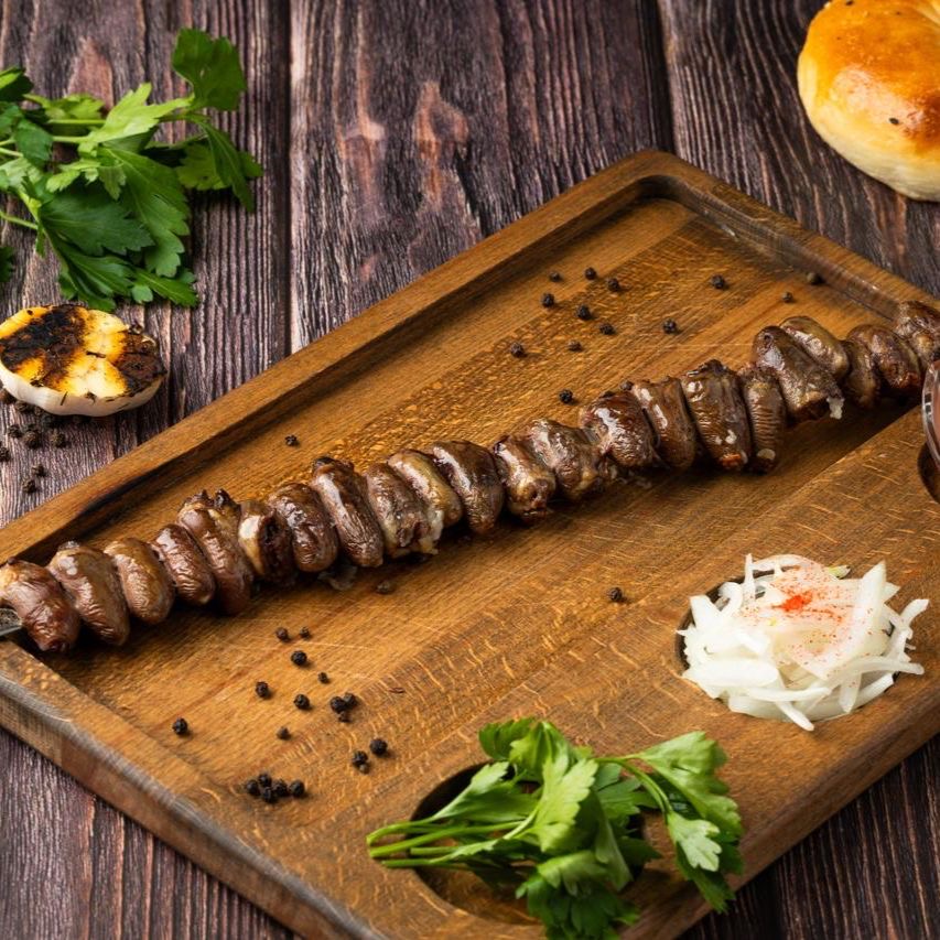 Шашлык из куриных сердечек